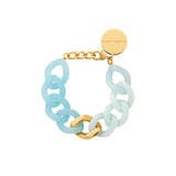 Vanessa Baroni Flat Chain in gold and opalin blue