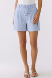 Blue and white striped shorts