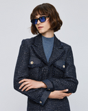 Cropped tweed blazer with lurex details.