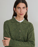 Green Cardigan with Collar