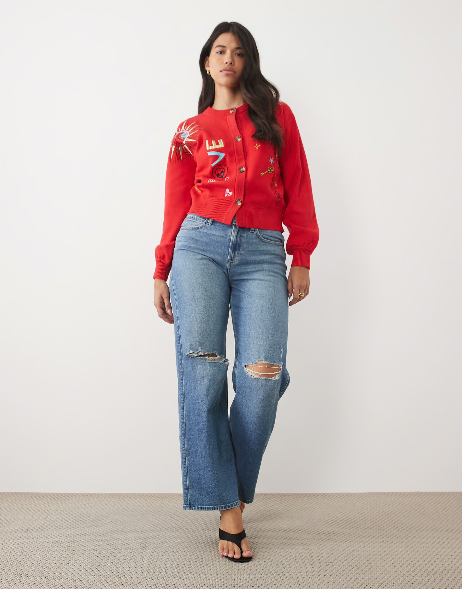 Red Amour Forest Cardigan