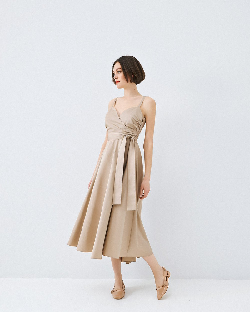 Mid wrap Grege dress