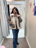 Reversible  teddy patched Jacket