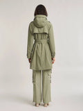 Khaki green rain coat