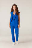 Royal blue trousers with high waist