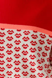 Cotton blouse with lover lips embroidered motif