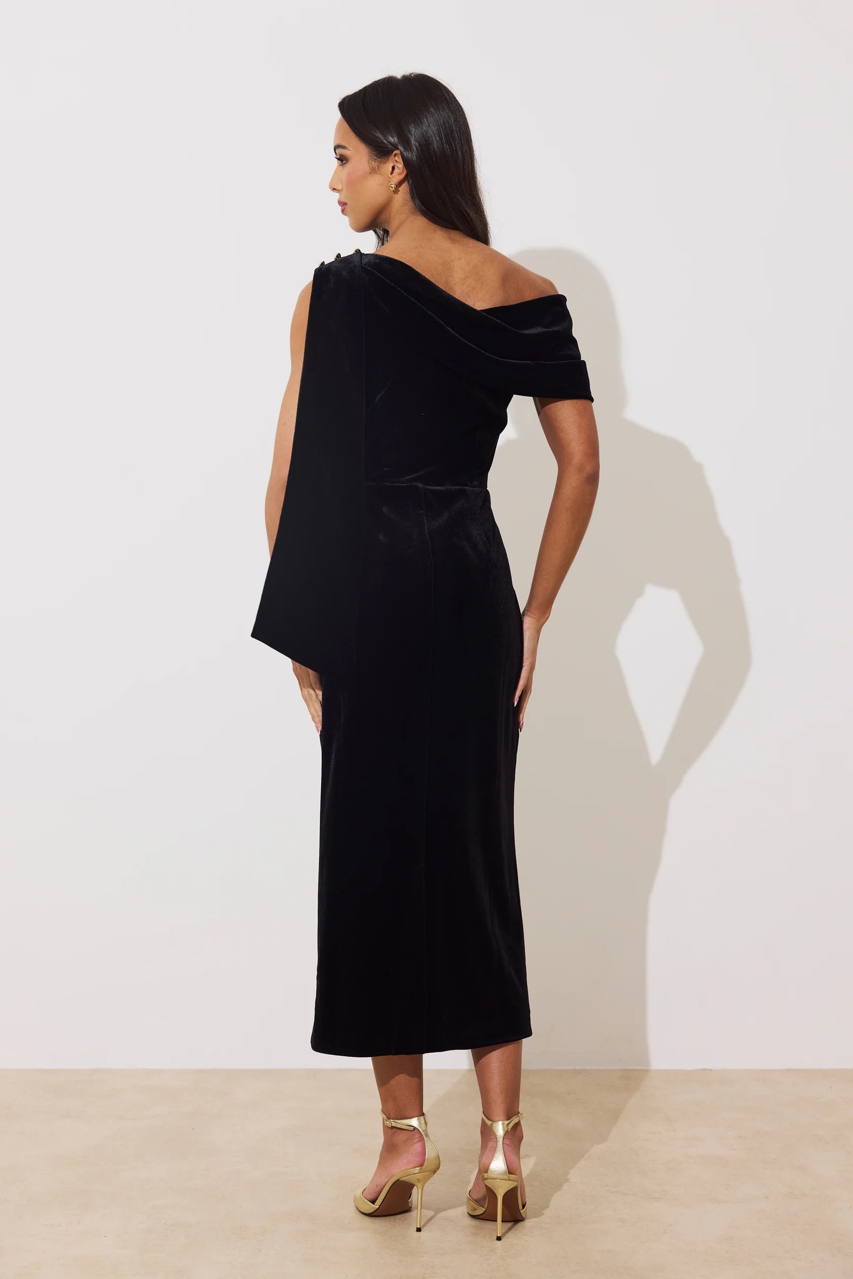 ElenI Dress in Black Velvet