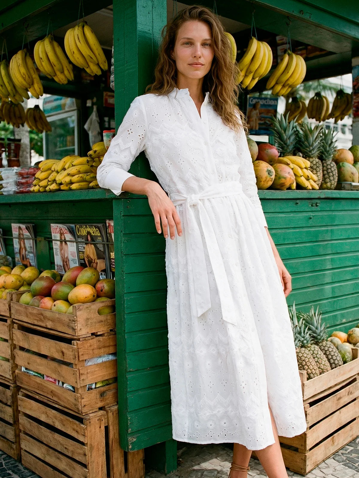 White Broderie Anglaise Dress