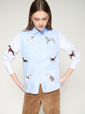 Embroidered Dog Blouse