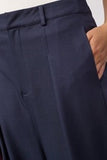 Wide leg navy trousers with pleats