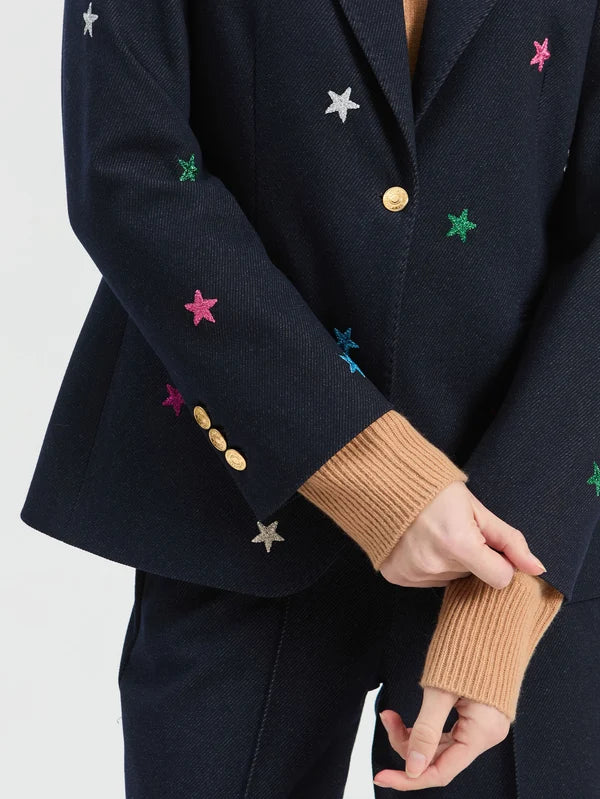 Navy Jacket With Embroidered Stars