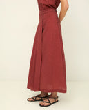 Teracotta Skirt with removable Pleated overskirt