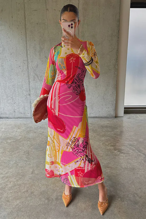 Pink Dallas Mesh Dress