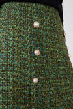 Cappa Skirt in Green Tweed