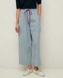 Blue and White Striped Trouser
