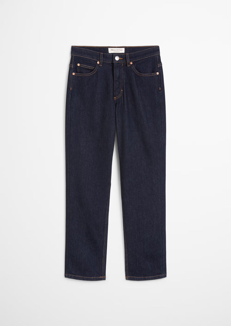 Dark Denim Marc O Polo Cropped Straight Leg Jeans