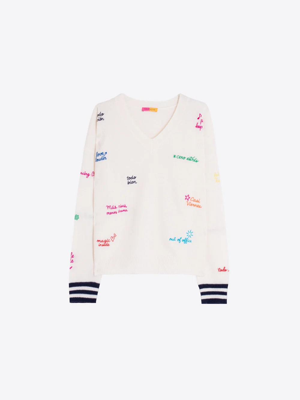 Ecru Sweater with Embroidery