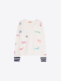 Ecru Sweater with Embroidery