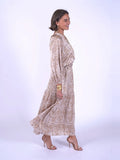 “Monaco” dress in snow leopard pattern