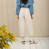 Pull on barrel leg jeans in stone