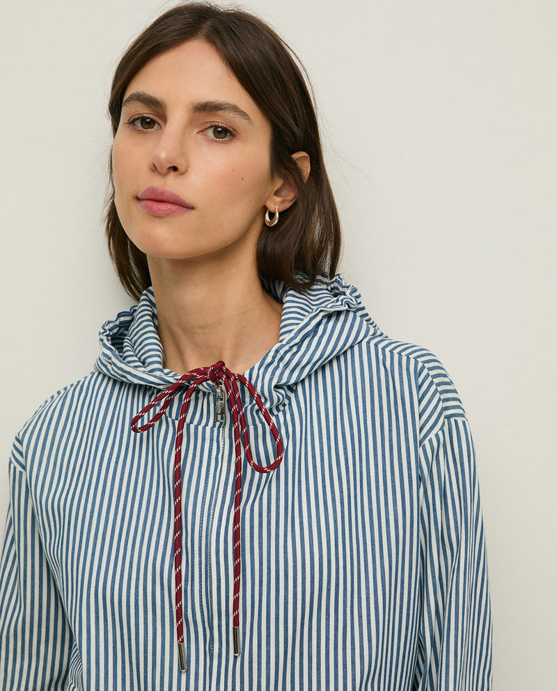 Blue and White Striped Jacket