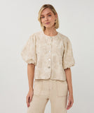 Beige Brocade Top