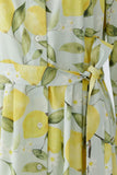 Belted shirt dress with all over lemon print