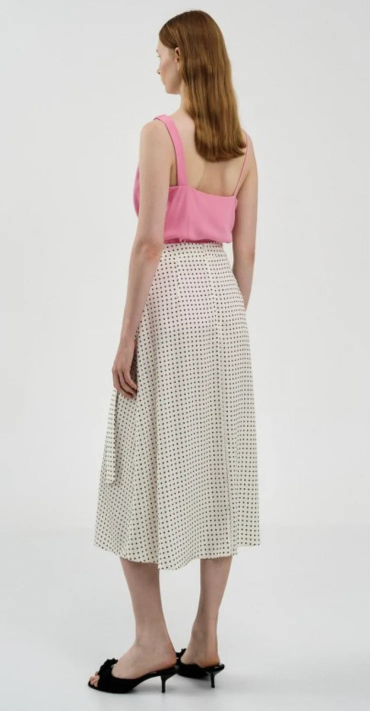 White skirt with black polka dot