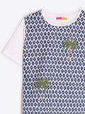 Ikat T-shirt with Palm Tree Print
