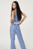 Blue & White Check Trousers