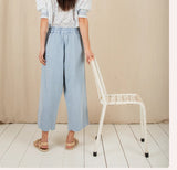 Wide leg 3/4 length trousers with scallop hem detail