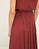Teracotta Skirt with removable Pleated overskirt