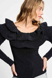 Dark Blue Glitter Top
