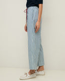 Blue and White Striped Trouser