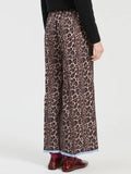 Straight leg trousers in animal print and blue/white detail