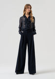 Navy Sheer  Blouse