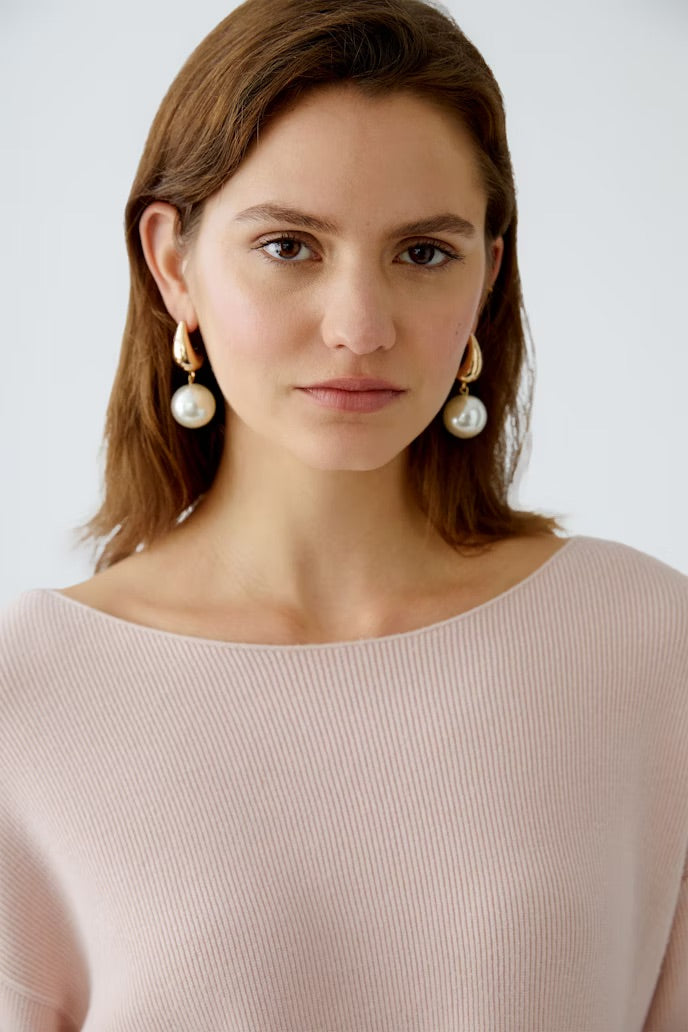 Sweater with knot detail in peach whip