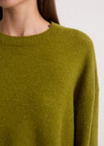Super Soft Moss Green Alpaca Blend Sweater