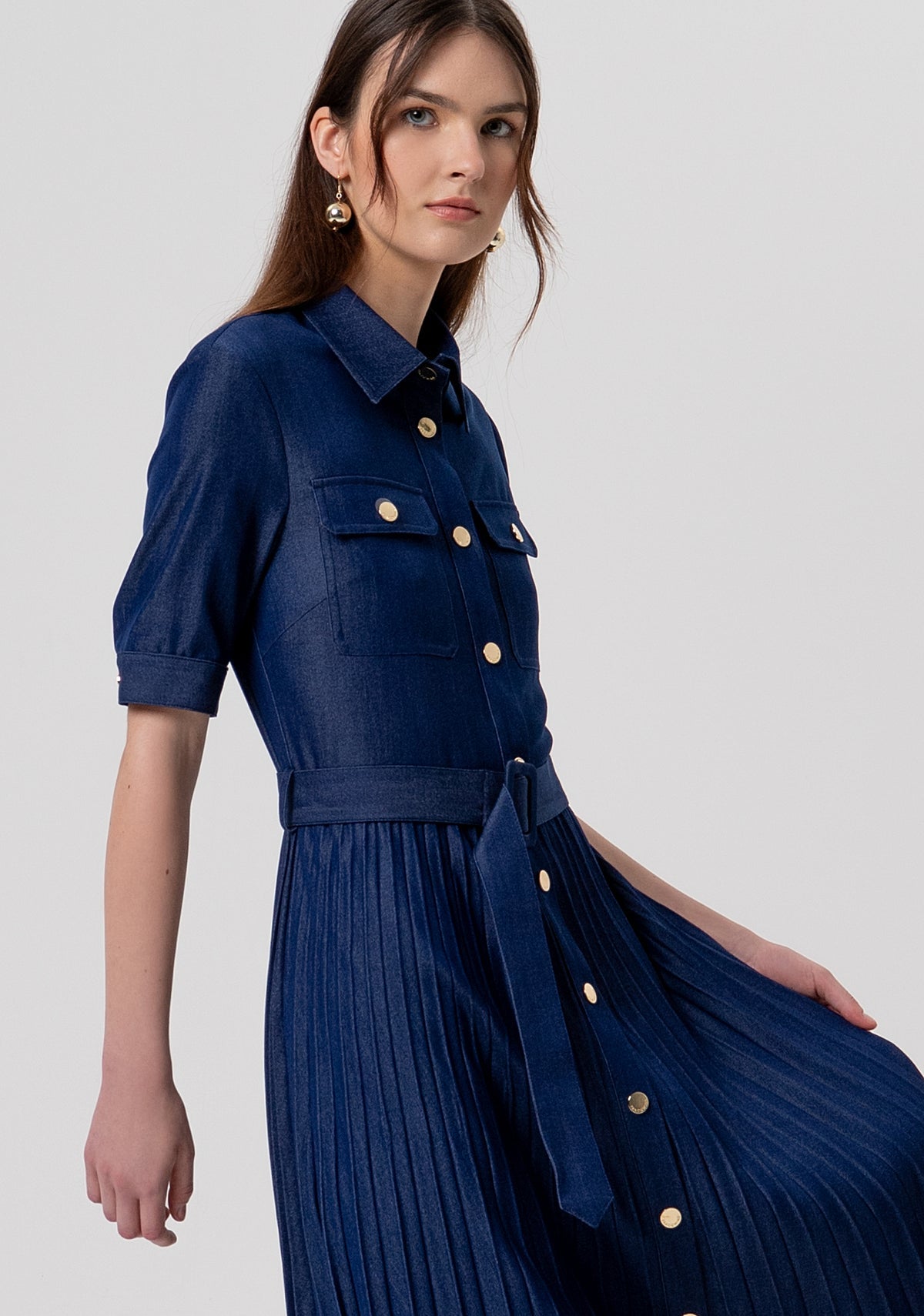Denim chemisier dark blue dress