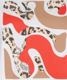T-shirt with leopard camel and coral accents
