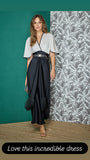 Black and Champagne Dress with Belt