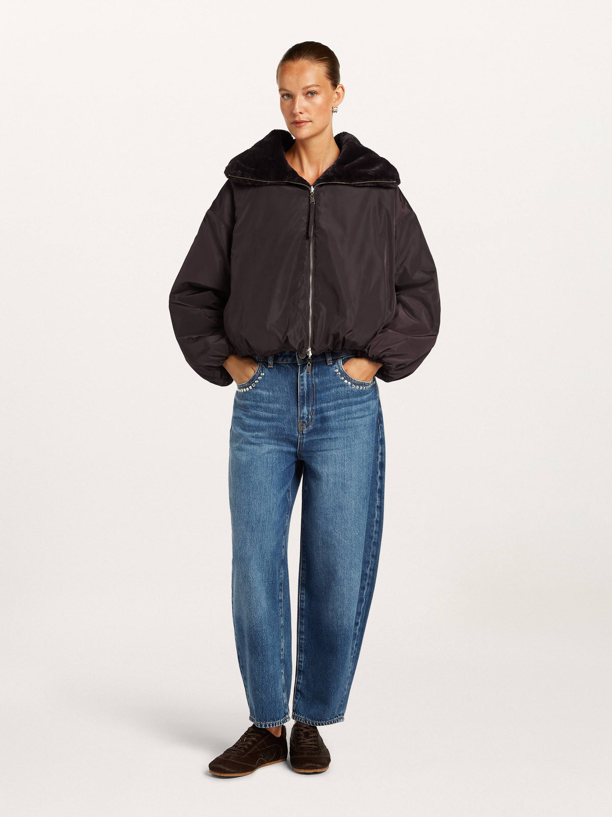 Deep Plum Reversible Fur Jacket