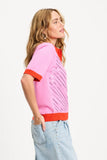 Cheering Pink Sequins Polo Top