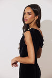 ElenI Dress in Black Velvet