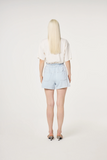 Light Blue Denim Shorts with Belt