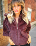 Merlot Fun Fur Jacket