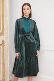 Oreta Dress in Green Velvet