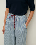 Blue and White Striped Trouser