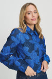Jade Bloom Shirt in Cobalt Blue