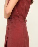 Teracotta Skirt with removable Pleated overskirt